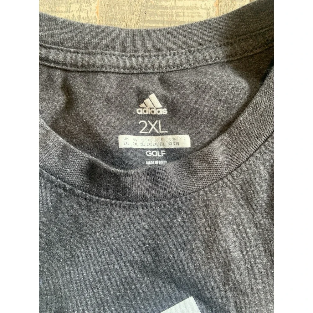 Adidas Golf T-Shirt Size 2XL Gray Polyester Cotton Tee‎ Short Sleeve